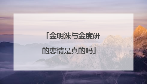 金明洙与金度研的恋情是真的吗