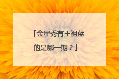 金星秀有王祖蓝的是哪一期?