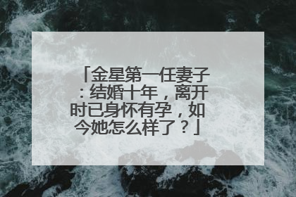 金星第一任妻子:结婚十年,离开时已身怀有孕,如今她怎么样了?