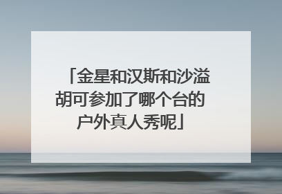 金星和汉斯和沙溢胡可参加了哪个台的户外真人秀呢