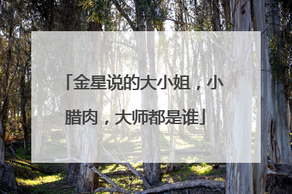 金星说的大小姐,小腊肉,大师都是谁