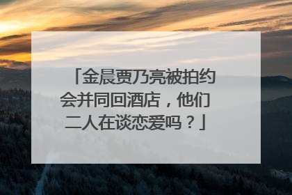 金晨贾乃亮被拍约会并同回酒店,他们二人在谈恋爱吗?