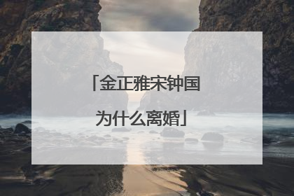 金正雅宋钟国 为什么离婚