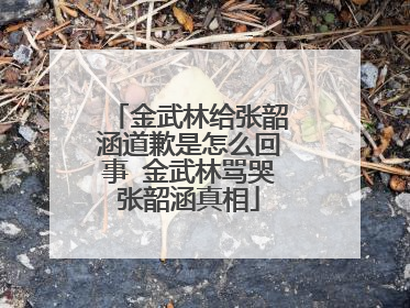 金武林给张韶涵道歉是怎么回事 金武林骂哭张韶涵真相