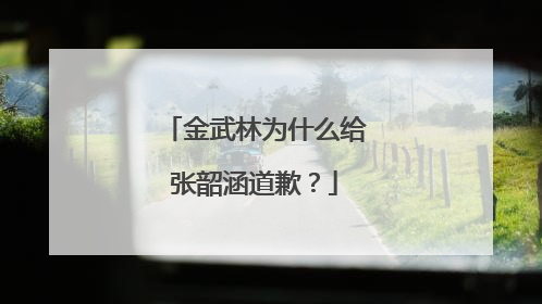 金武林为什么给张韶涵道歉？