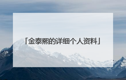 金泰熙的详细个人资料