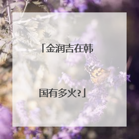 金润吉在韩国有多火?