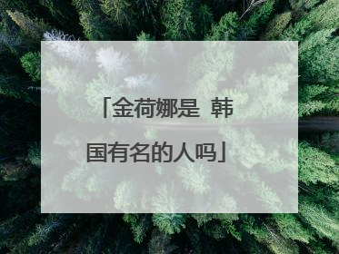 金荷娜是 韩国有名的人吗