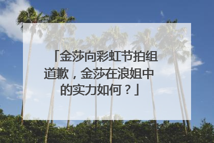 金莎向彩虹节拍组道歉,金莎在浪姐中的实力如何?