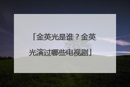 金英光是谁？金英光演过哪些电视剧