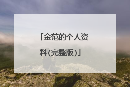 金范的个人资料(完整版)