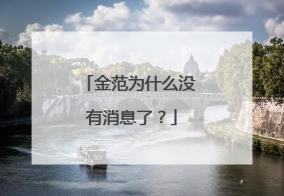 金范为什么没有消息了?