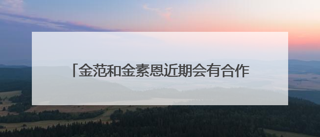 金范和金素恩近期会有合作吗?广告或是偶像剧都行。