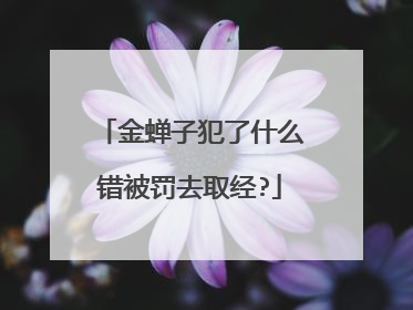 金蝉子犯了什么错被罚去取经?