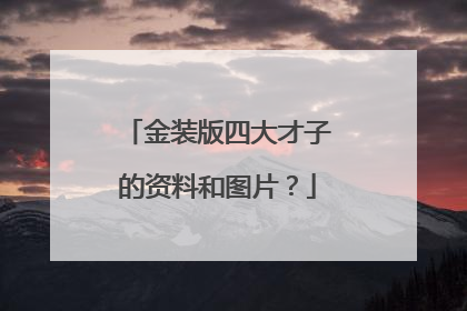 金装版四大才子的资料和图片?