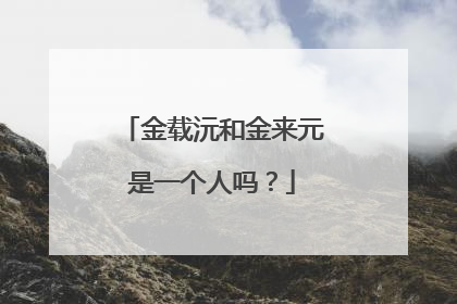 金载沅和金来元是一个人吗?