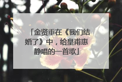 金贤重在《我们结婚了》中，给皇甫惠静唱的一首歌