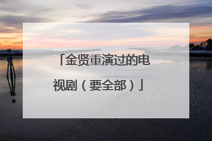 金贤重演过的电视剧（要全部）