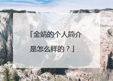 金靖的个人简介是怎么样的？