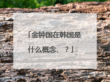 金钟国在韩国是什么概念、?