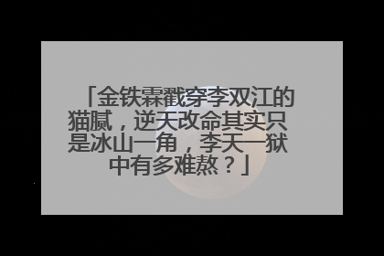 金铁霖戳穿李双江的猫腻，逆天改命其实只是冰山一角，李天一狱中有多难熬？