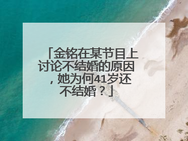 金铭在某节目上讨论不结婚的原因，她为何41岁还不结婚？