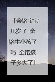 金铭宝宝几岁了 金铭生小孩了吗 金铭孩子多大了