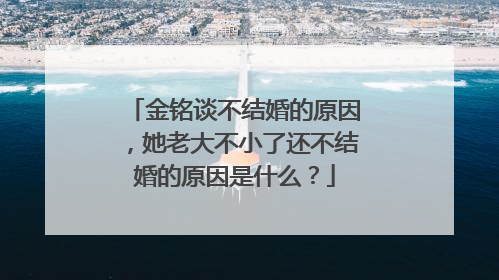 金铭谈不结婚的原因，她老大不小了还不结婚的原因是什么？