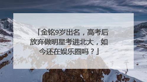 金铭9岁出名，高考后放弃做明星考进北大，如今还在娱乐圈吗？