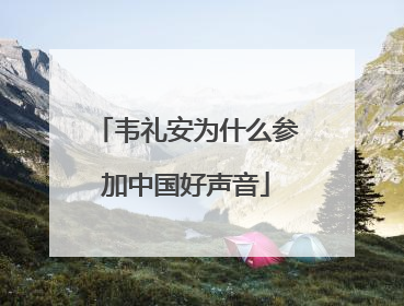 韦礼安为什么参加中国好声音