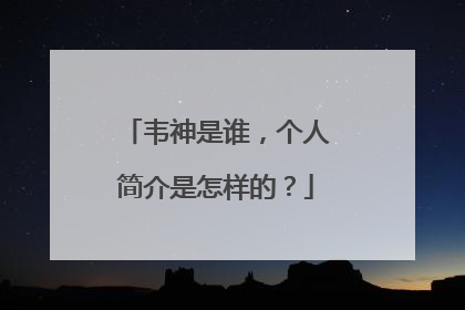 韦神是谁，个人简介是怎样的？