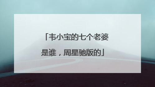 韦小宝的七个老婆是谁,周星驰版的