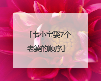 韦小宝娶7个老婆的顺序