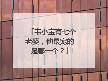 韦小宝有七个老婆，他最宠的是哪一个？