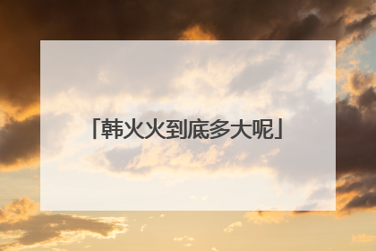 韩火火到底多大呢