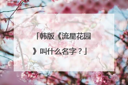 韩版《流星花园》叫什么名字？