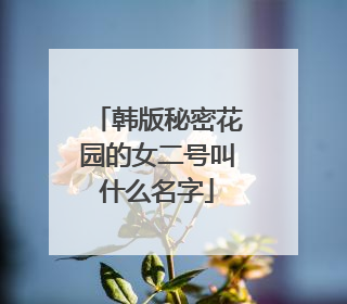 韩版秘密花园的女二号叫什么名字