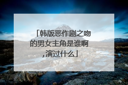 韩版恶作剧之吻的男女主角是谁啊,演过什么