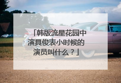 韩版流星花园中演具俊表小时候的演员叫什么？