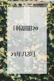 韩甜甜2021年几岁