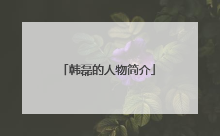 韩磊的人物简介