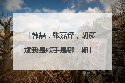 韩磊，张嘉译，胡彦斌我是歌手是哪一期