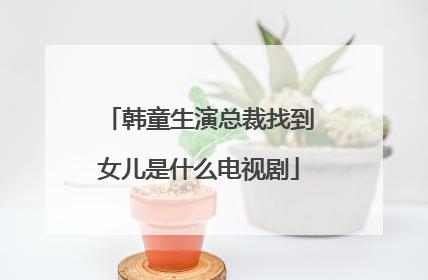 韩童生演总裁找到女儿是什么电视剧