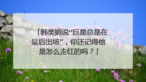 韩美娟说“巨星总是在最后出场”，你还记得他是怎么走红的吗？
