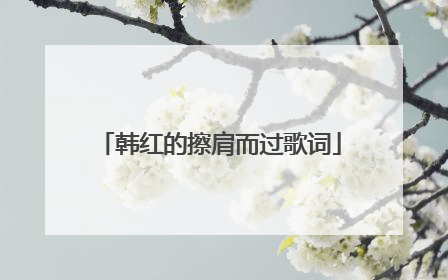 韩红的擦肩而过歌词
