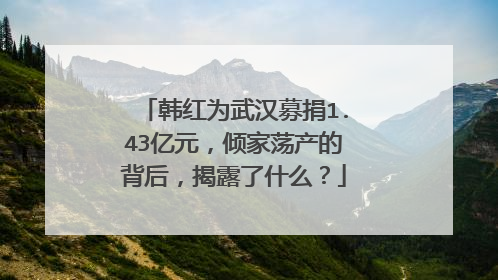 韩红为武汉募捐1.43亿元，倾家荡产的背后，揭露了什么？