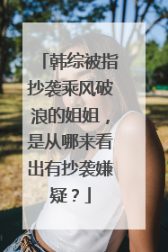 韩综被指抄袭乘风破浪的姐姐,是从哪来看出有抄袭嫌疑?