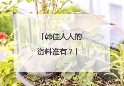 韩佳人人的资料谁有？