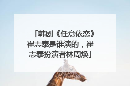 韩剧《任意依恋》崔志泰是谁演的,崔志泰扮演者林周焕