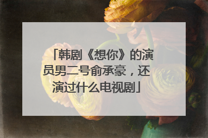 韩剧《想你》的演员男二号俞承豪，还演过什么电视剧